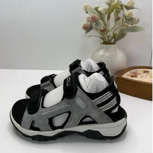 Kuru Tread Leather Hiking Sandal Fossil Gray/Jet Black Women 5 Medium NWB